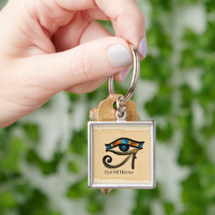 Eye Of Horus on papyrus, Egyptian hieroglyphs  Key Ring