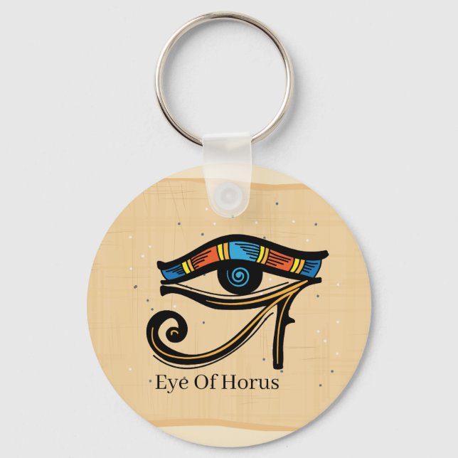 Eye Of Horus on papyrus, Egyptian hieroglyphs  Key Ring (Front)