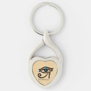 Eye Of Horus on papyrus, Egyptian hieroglyphs   Key Ring