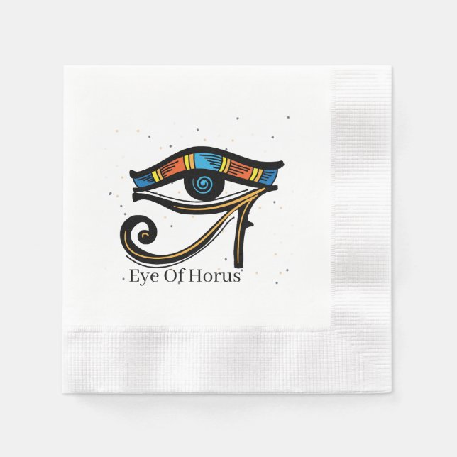 Eye Of Horus on papyrus, Egyptian hieroglyphs  Napkin (Front)