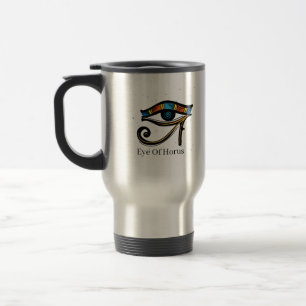Eye Of Horus on papyrus, Egyptian hieroglyphs   Travel Mug