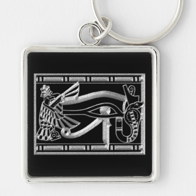 Eye Of Horus Silver Egyptian Key Chain (Front)