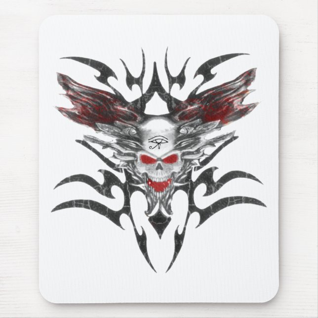eye of horus skull-tran mouse mat (Front)