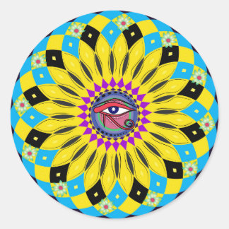Eye of Horus Sunflower Mandala Art Sticker