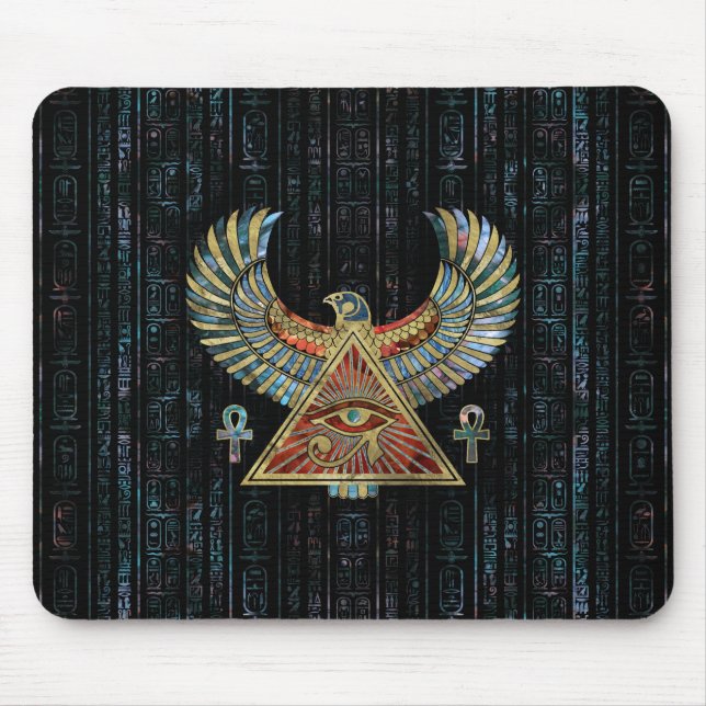 Eye of Horus - Wadjet  Gemstone and Gold Mouse Mat (Front)