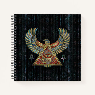 Eye of Horus - Wadjet Gemstone and Gold Notebook