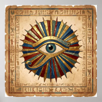 Eye of Horus with Hieroglyphs Egyptian Spiritual