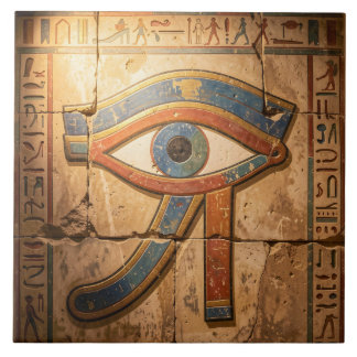 Eye of Horus with Hieroglyphs Egyptian Spiritual  Tile