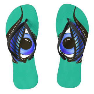 Eye Of Medusa Skinny Strap Flip Flops 