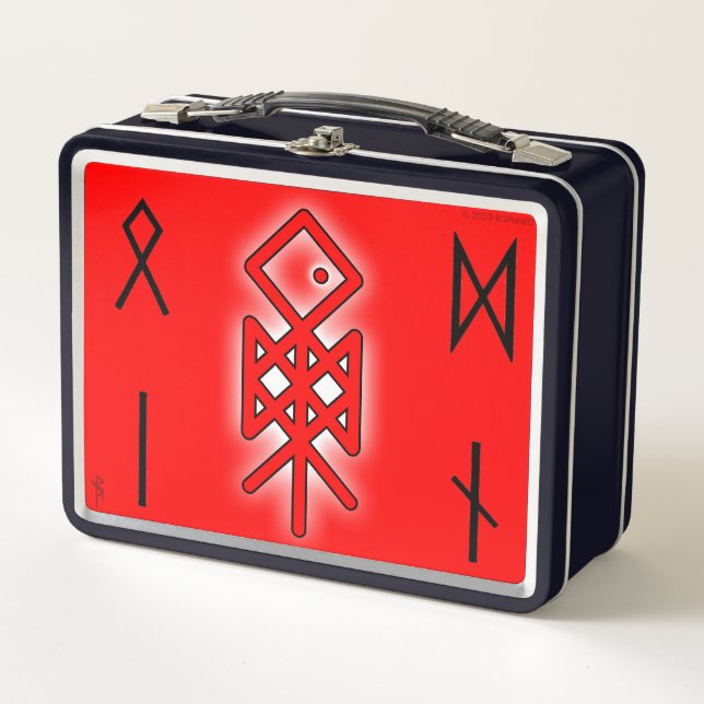 Eye of Odin Bindrune #RuneKids Metal Lunch Box (Front)