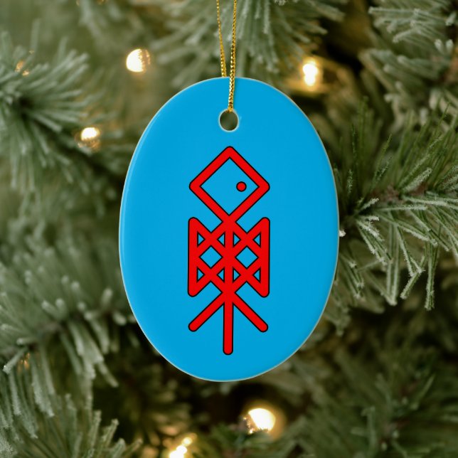 Eye of Odin Viking Bindrune Yule Ceramic Tree Decoration (Tree)