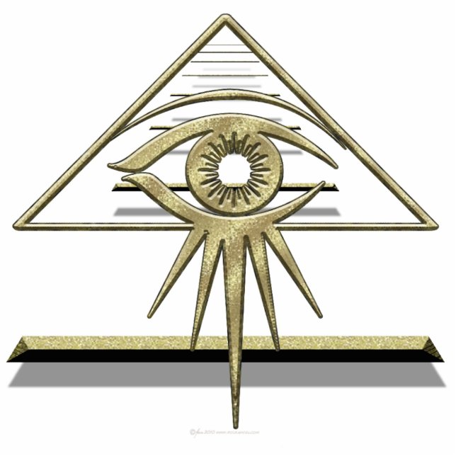 Eye of Providence Goldtone Standing Photo Sculpture (Front)