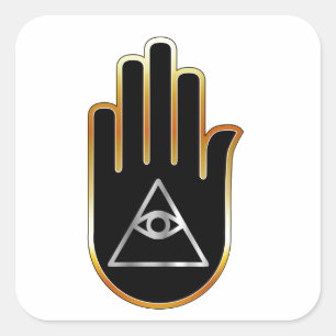 Eye of Providence in hand- religious symbol Square Sticker