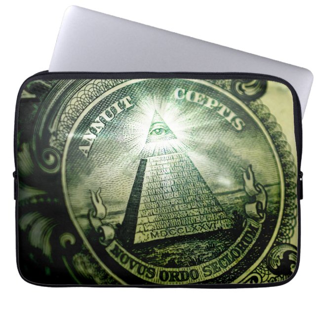 "Eye of Providence" Money Pyramid Laptop Sleeve (Front)