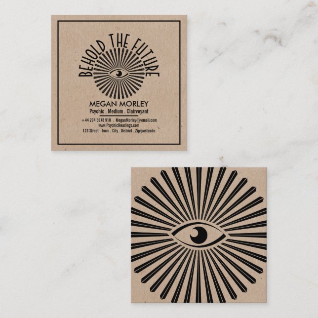 Eye of Providence, Psychic - Medium - Clairvoyant Square Business Card (Front/Back)