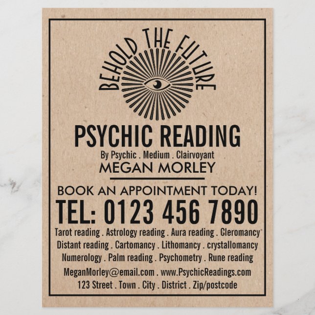 Eye of Providence, Psychic Reading Advertising Flyer (Front)