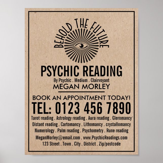 Eye of Providence, Psychic Reading Advertising Poster (Front)