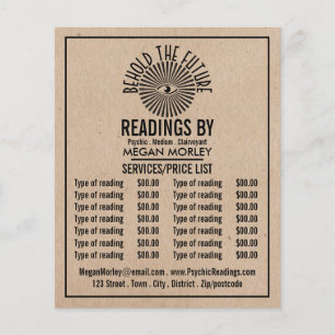 Eye of Providence, Psychic Reading Price List Flyer