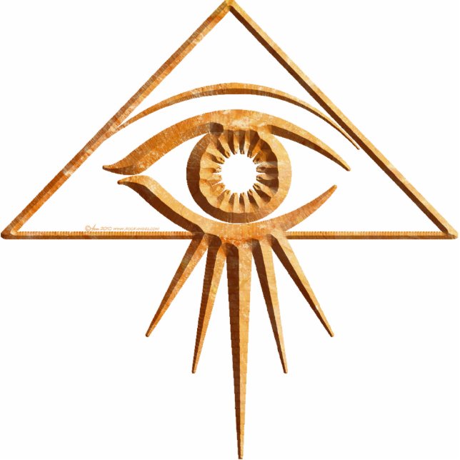 Eye of Providence Stone Standing Photo Sculpture (Front)
