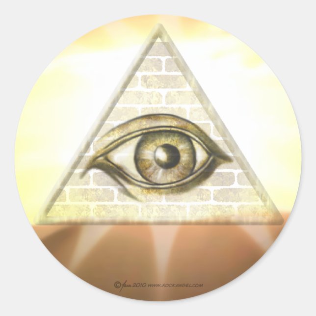 Eye of Providence Sunburst Classic Round Sticker (Front)