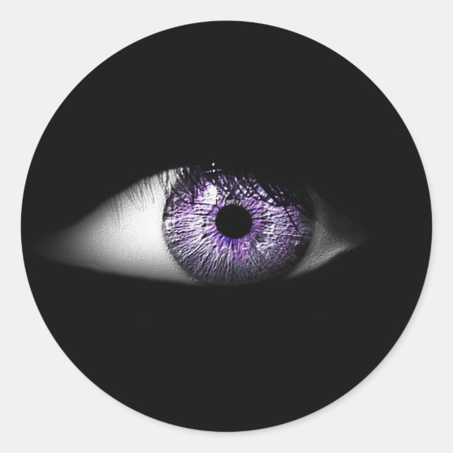 Eye of Purple Cute Cool Eyeball Design Classic Round Sticker (Front)