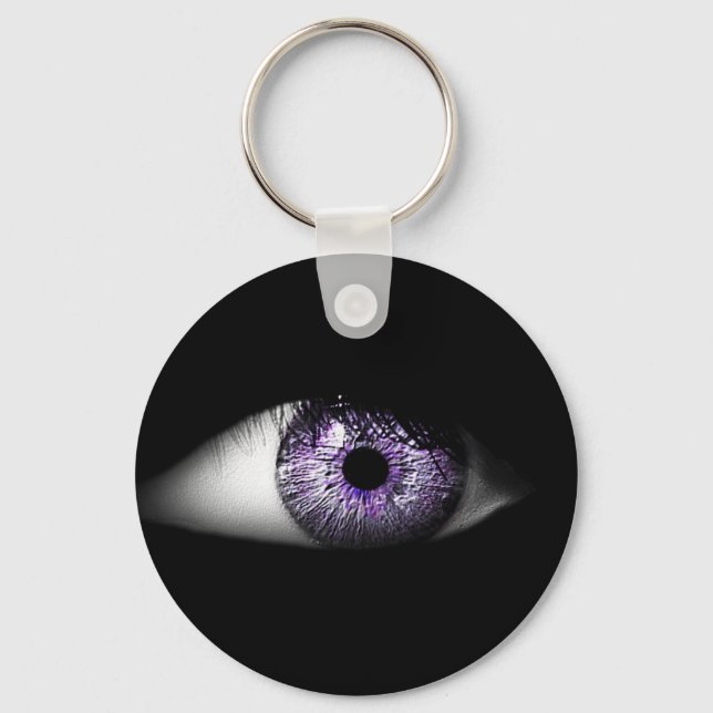 Eye of Purple Cute Cool Eyeball Design Key Ring (Front)
