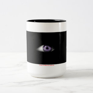 Eye of Purple Cute Cool Eyeball Design Two-Tone Coffee Mug