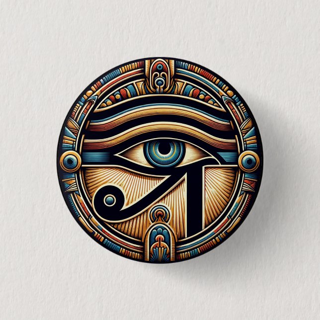 Eye of Ra – Ancient Symbol of Power 3 Cm Round Badge (Front)