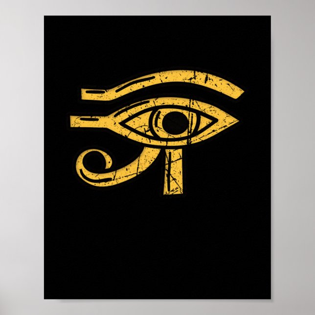 Eye of Ra Re Egyptian Hieroglyphics Egypt Pyramid Poster (Front)