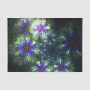 Eye of the Blue Storm Fractal Flower Tissue Paper