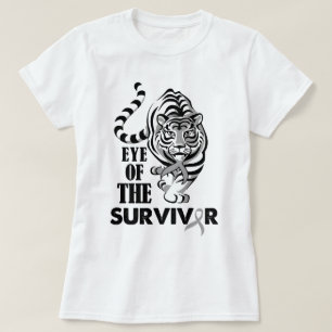 Eye of The Brain Cancer Survivor Tiger Grey T-Shirt