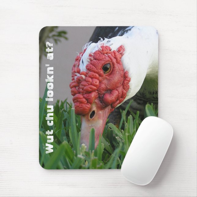 Eye of the Duck Close-Up Photograph Mouse Mat (With Mouse)