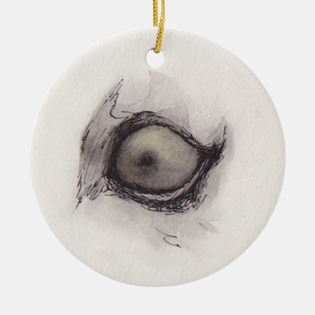 Eye of the Hyena – Gaze Collection Ceramic Tree Decoration (Front)
