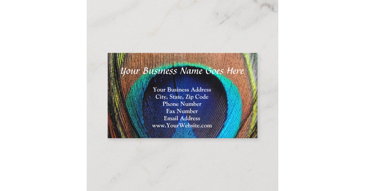 Eye Of The Peacock Feather Close Up Business Card Zazzle Co Uk