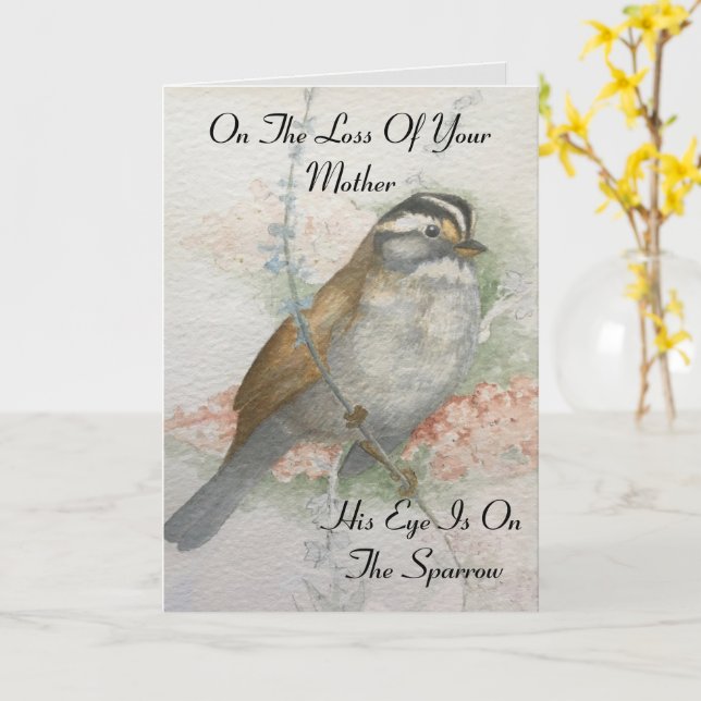 Eye Of The Sparrow Loss Of Mother Sympathy Card (Yellow Flower)