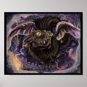 Eye of the Storm Dragon Art Poster