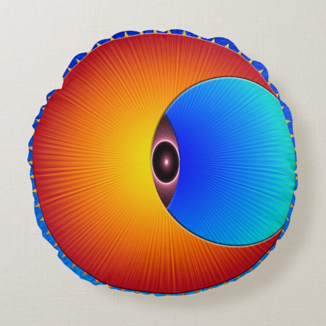 Eye Of The Sun Round Pillow (Front)