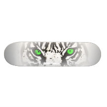 EYE OF THE TIGER SKATEBOARD - WHITE TIGER DESIGN