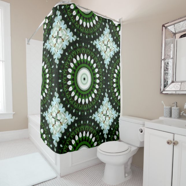 Eye of the White Magnolia Shower Curtain (In Situ)