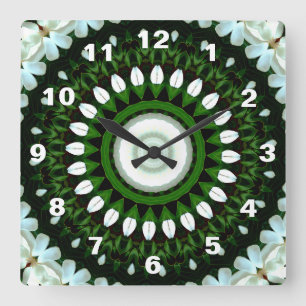 Eye of the White Magnolia Square Wall Clock