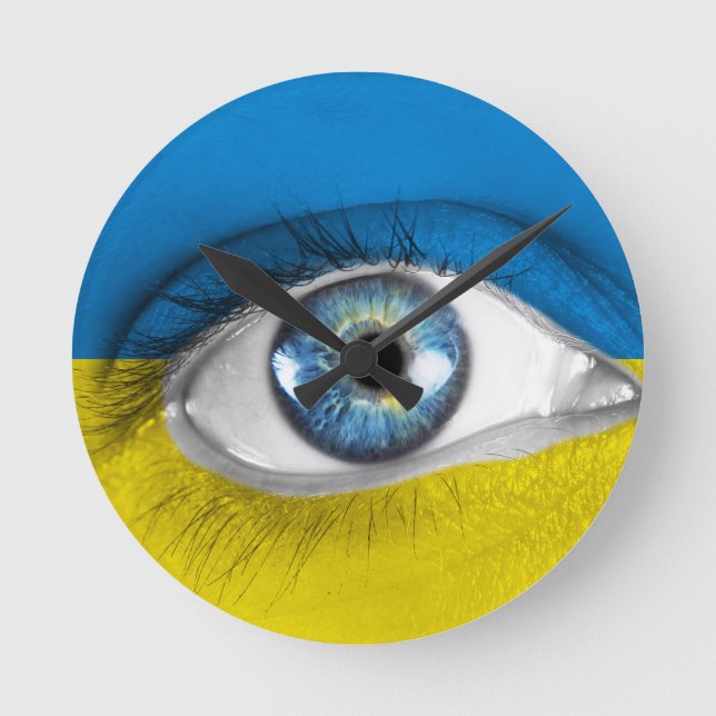 Eye of Ukraine Round Clock (Front)