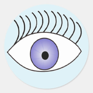 Eye on blue classic round sticker