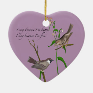 Eye on the Sparrow Ceramic Tree Decoration