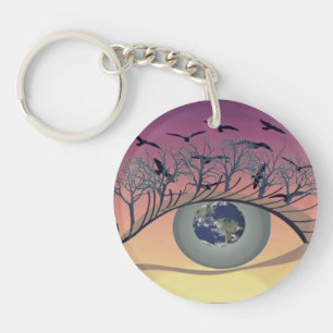 Eye on the World – Nature & Earth Art  Key Ring