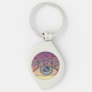 Eye on the World – Nature & Earth Art  Key Ring