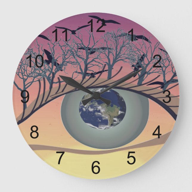 Eye on the World – Nature & Earth Art  Large Clock (Front)