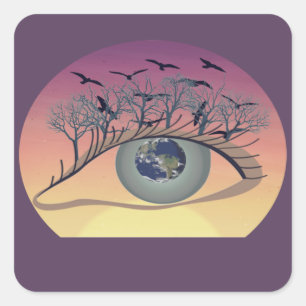 Eye on the World – Nature & Earth Art  Square Sticker