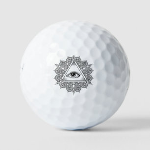 Eye Pyramid Symbol Doodle Golf Balls