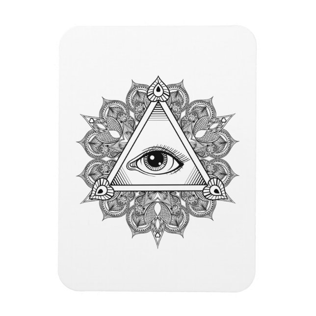 Eye Pyramid Symbol Doodle Magnet (Vertical)