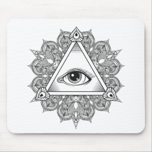 Eye Pyramid Symbol Doodle Mouse Mat